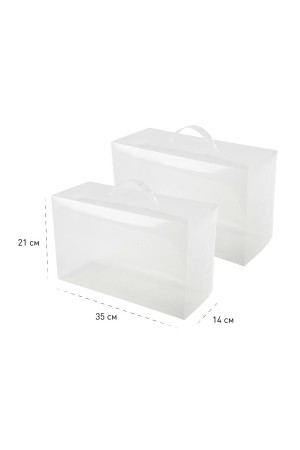 Набор коробов для обуви из 2шт, Д350 Ш140 В210, прозрачный