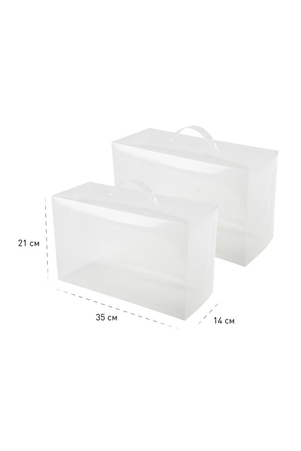 Набор коробов для обуви из 2шт, Д350 Ш140 В210, прозрачный