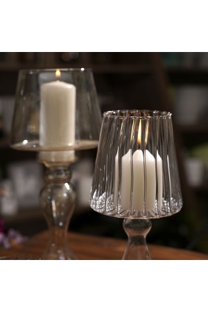 Декоративный подсвечник из цветного стекла, Д110 Ш110 В255, белый