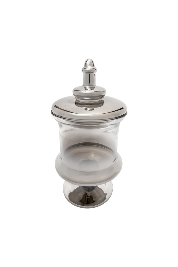 Ваза-конфетница из стекла c крышкой, Д145 Ш145 В330