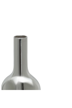 Декоративная ваза-бутылка из стекла с зеркальным покрытием, Д85 Ш85 В280, серебряный