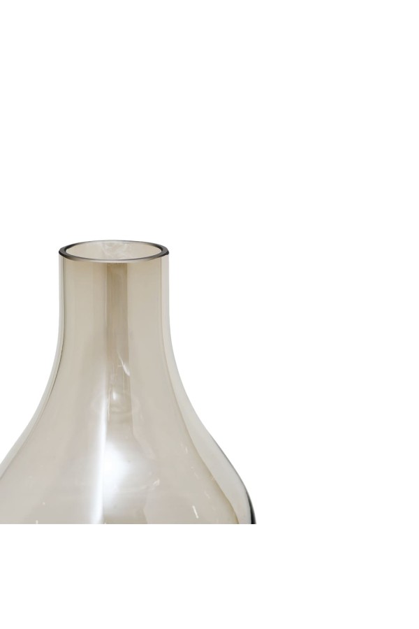 Декоративная ваза-колба из цветного стекла, Д100 Ш100 В150, серый