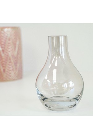 Декоративная ваза-колба из цветного стекла, Д100 Ш100 В150, серый