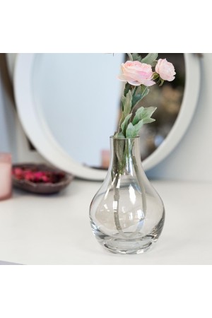 Декоративная ваза-колба из цветного стекла, Д100 Ш100 В150, серый