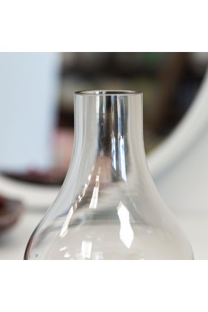 Декоративная ваза-колба из цветного стекла, Д100 Ш100 В150, серый