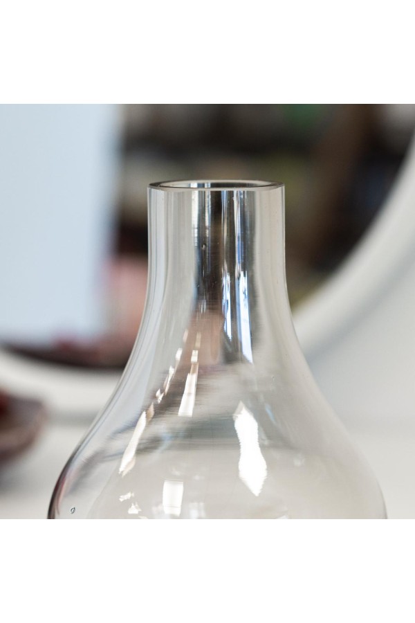 Декоративная ваза-колба из цветного стекла, Д100 Ш100 В150, серый