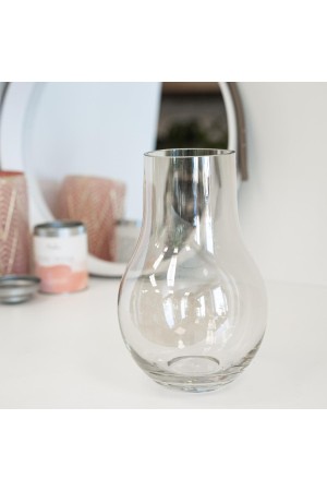 Декоративная ваза из цветного стекла, Д145 Ш145 В220, серый