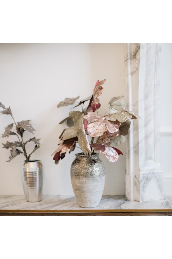 Декоративная ваза Фактура, Д160 Ш160 В250, серый металлический