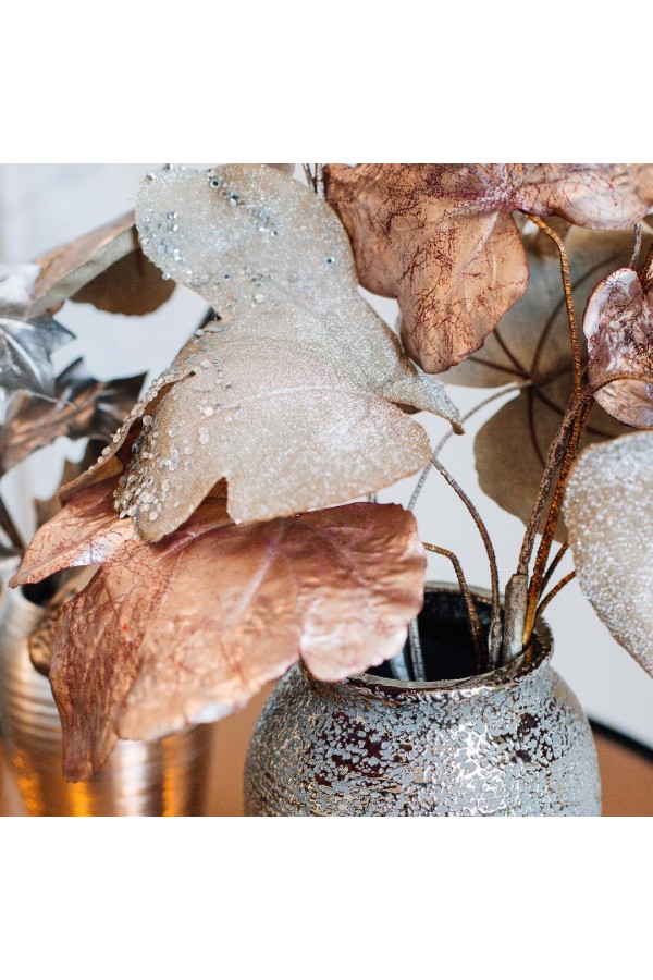 Декоративная ваза Фактура, Д160 Ш160 В250, серый металлический