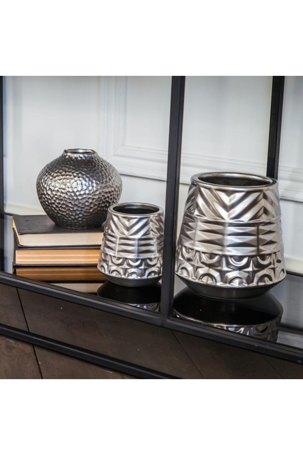 Декоративная ваза Орнамент, Д175 Ш175 В180, серебряный