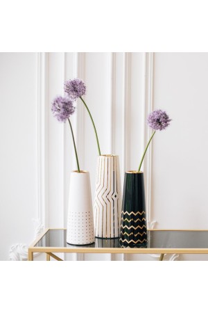 Декоративная ваза Арт Деко, Д100 Ш100 В250, черный с золотом