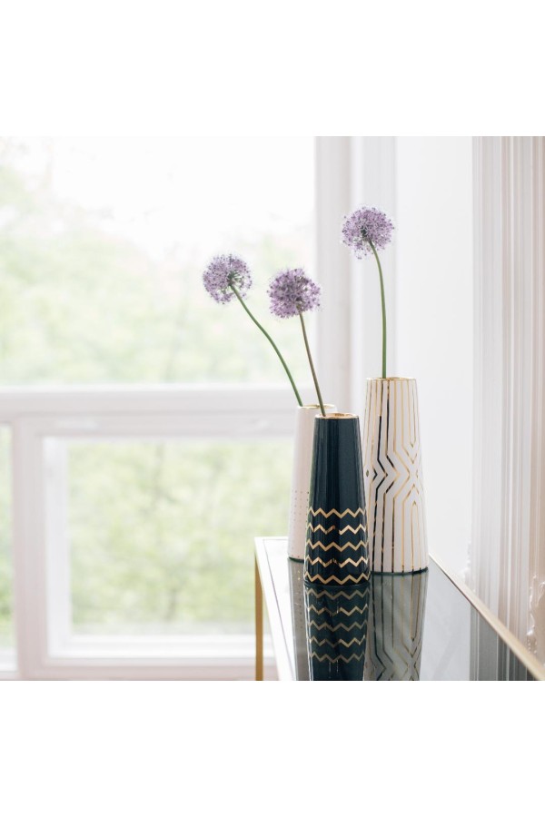 Декоративная ваза Арт Деко, Д100 Ш100 В250, черный с золотом