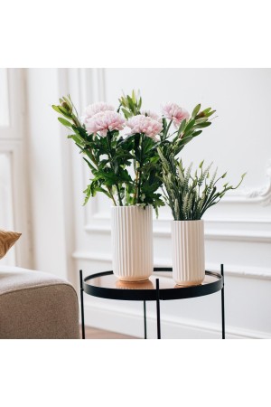 Декоративная ваза Рельеф, Д95 Ш95 В180, белый