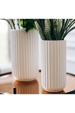 Декоративная ваза Рельеф, Д95 Ш95 В180, белый