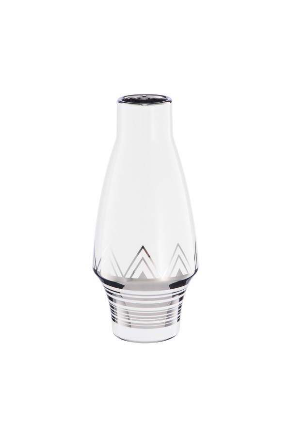 Декоративная ваза Геометрия, Д110 Ш110 В250, белый с серебром