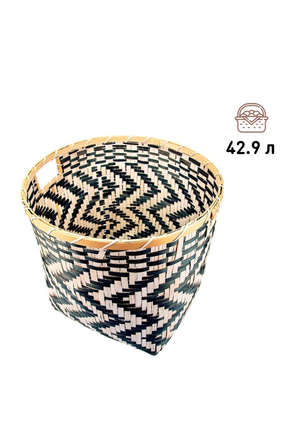Корзина стеллажная с ручками "Зигзаг", Д400 Ш400 В350, черный, белый