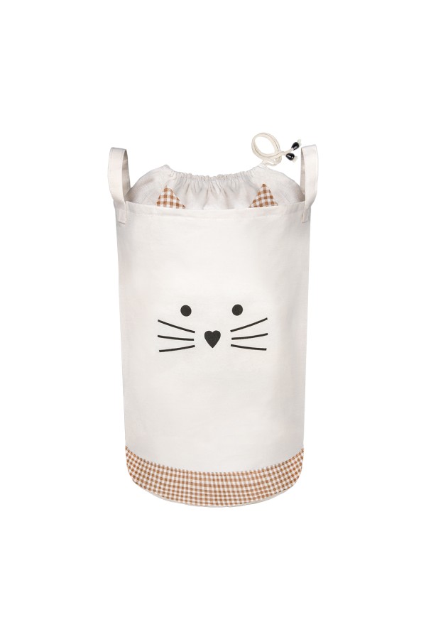 Сумка-мешок для игрушек на утяжке "Котенок" Д350 Ш350 В520  бежевый