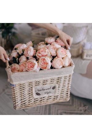 Корзина стеллажная высокая с ручками 