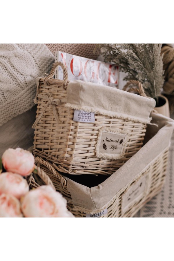 Корзина стеллажная высокая с ручками 