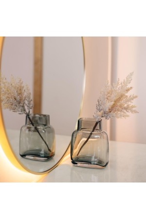 Декоративная ваза из стекла, Д127 Ш80 В147, серый