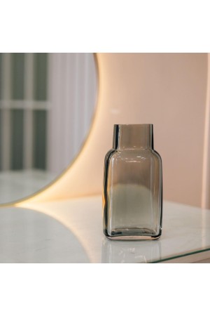 Декоративная ваза из стекла, Д105 Ш75 В205, серый