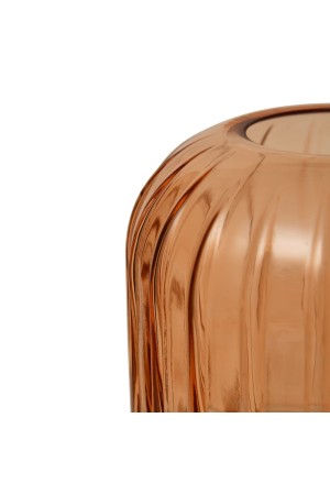 Декоративная ваза из стекла Рельеф, Д145 Ш145 В160, персиковый