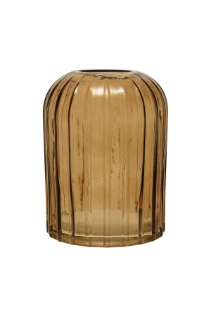 Декоративная ваза из стекла Рельеф, Д145 Ш145 В200, коричневый