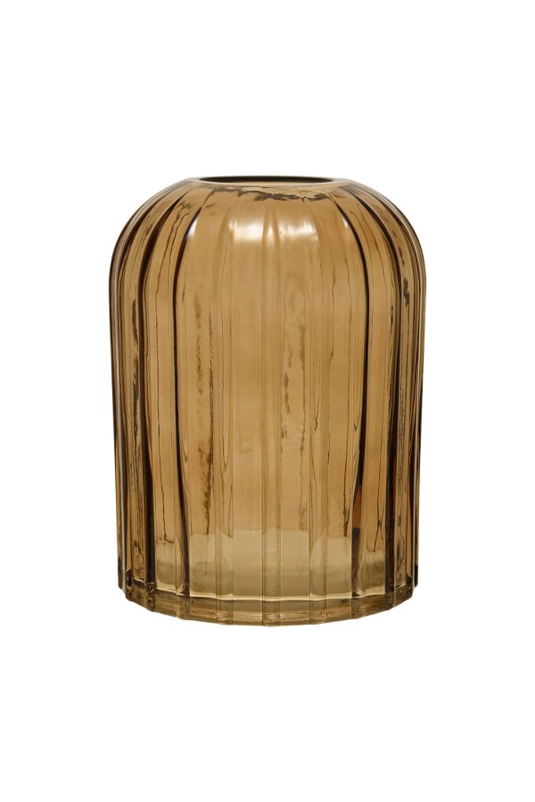 Декоративная ваза из стекла Рельеф, Д145 Ш145 В200, коричневый