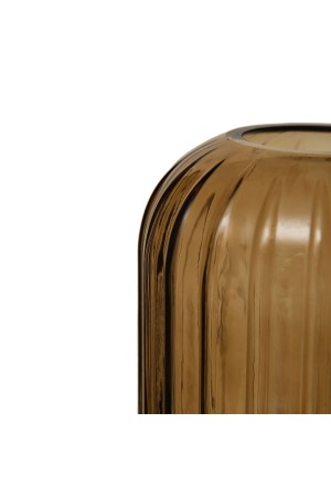 Декоративная ваза из стекла Рельеф, Д145 Ш145 В200, коричневый