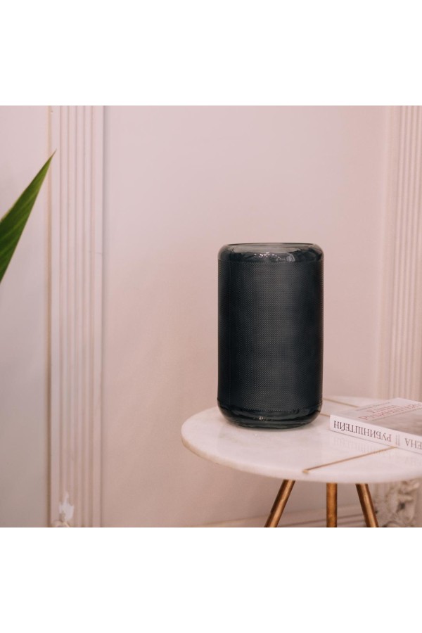 Декоративная ваза из стекла Цилиндр, Д148 Ш148 В253, синий