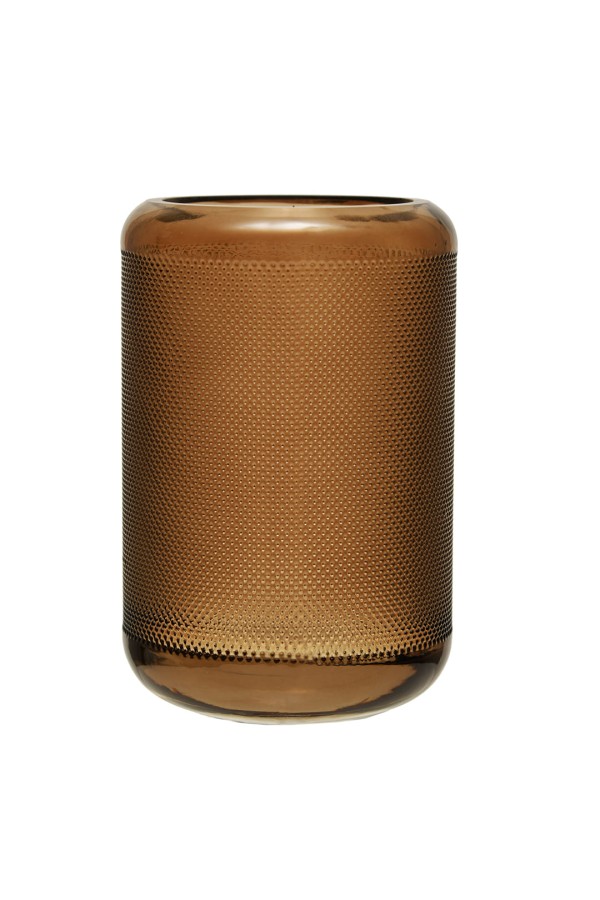 Декоративная ваза из стекла Цилиндр, Д100 Ш100 В150, коричневый