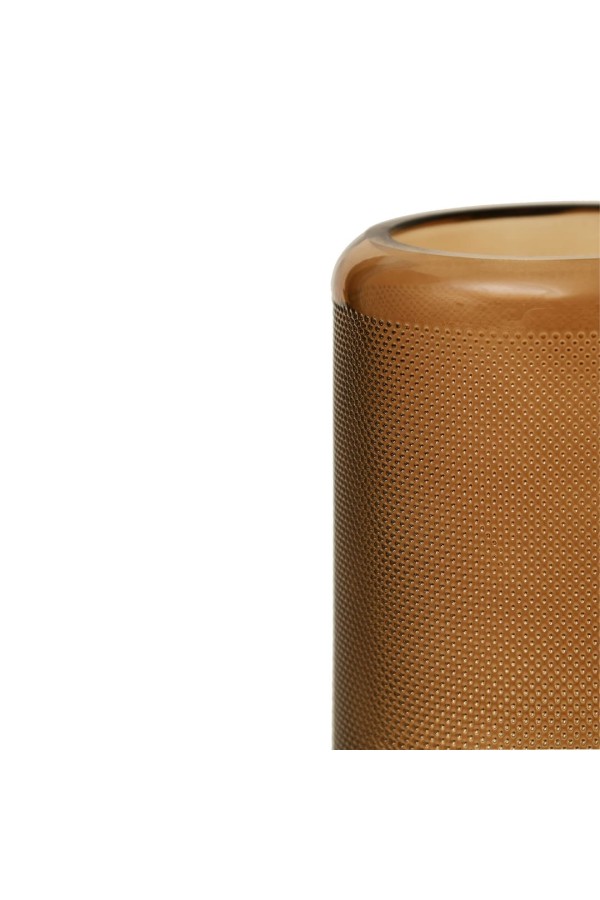 Декоративная ваза из стекла Цилиндр, Д100 Ш100 В150, коричневый