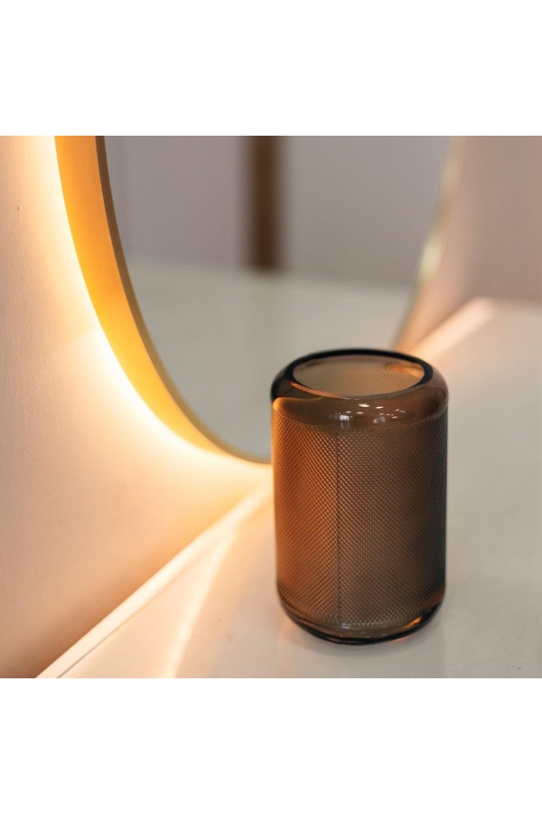 Декоративная ваза из стекла Цилиндр, Д100 Ш100 В150, коричневый