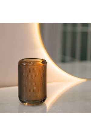 Декоративная ваза из стекла Цилиндр, Д100 Ш100 В150, коричневый