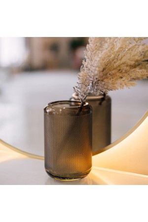 Декоративная ваза из стекла Цилиндр, Д100 Ш100 В150, коричневый