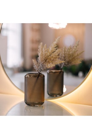 Декоративная ваза из стекла Цилиндр, Д100 Ш100 В150, коричневый