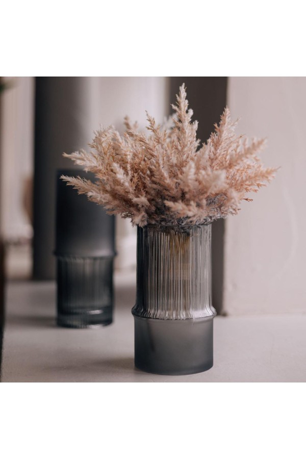 Декоративная ваза из комбинированного стекла, Д111 Ш111 В180, серый