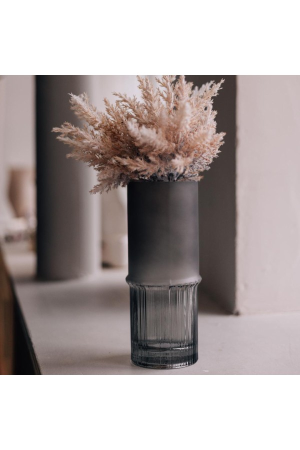 Декоративная ваза из комбинированного стекла, Д111 Ш111 В255, серый