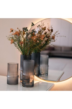 Декоративная ваза из комбинированного стекла, Д111 Ш111 В255, серый