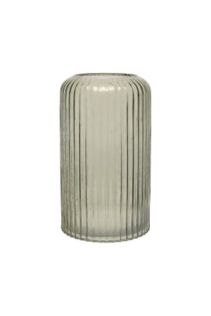 Декоративная ваза из рельефного стекла, Д180 Ш180 В305, серый