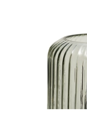 Декоративная ваза из рельефного стекла, Д180 Ш180 В305, серый