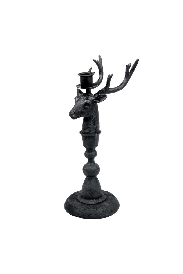 Подсвечник Олень, Д130 Ш110 В305, черный