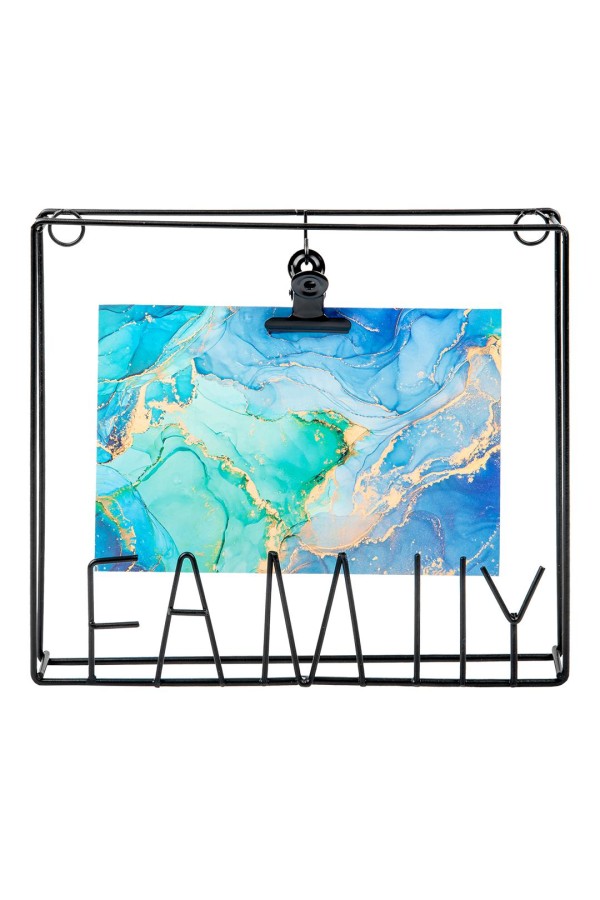 Металлическая фоторамка Cемья, Д230 Ш200 В30, черный