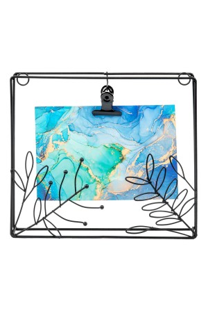 Металлическая фоторамка Цветы, Д230 Ш200 В30, черный