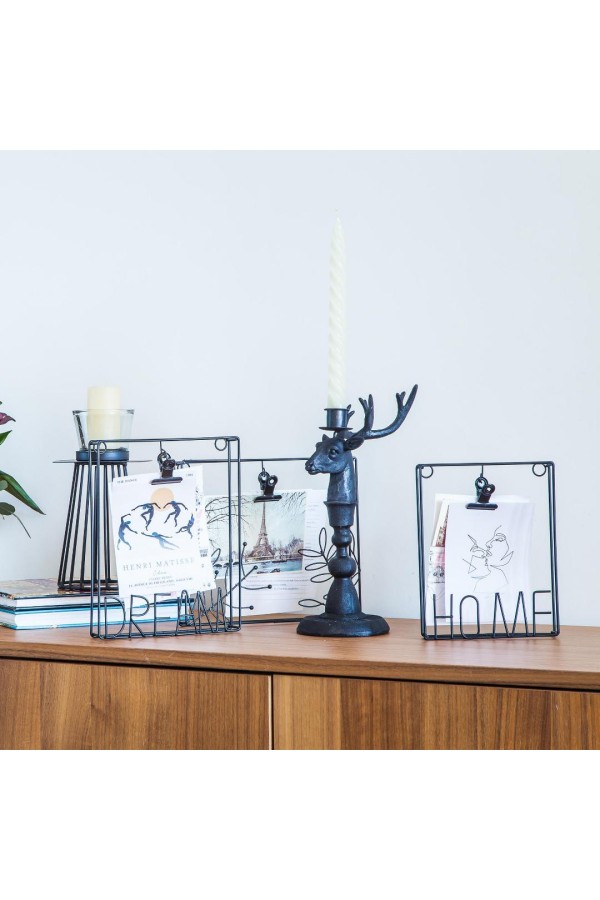 Металлическая фоторамка Дом, Д200 Ш155 В30, черный