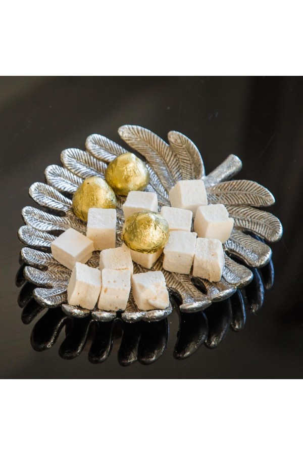 Блюдо Пальмовый лист, Д208 Ш173 В28, серебряный