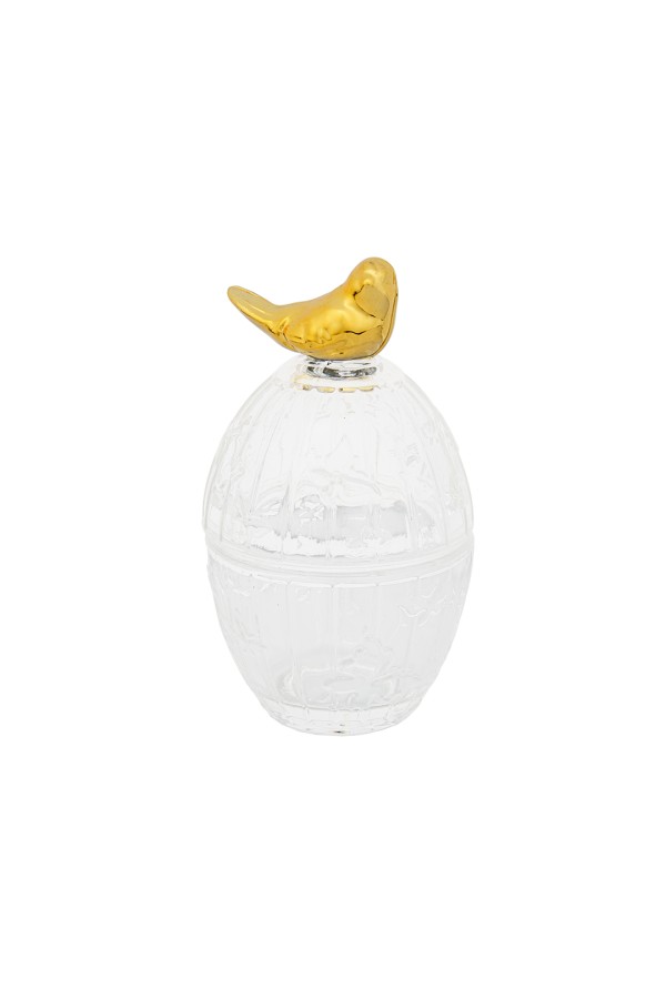 Стеклянная шкатулка Птичка, Д90 Ш90 В158, прозрачный