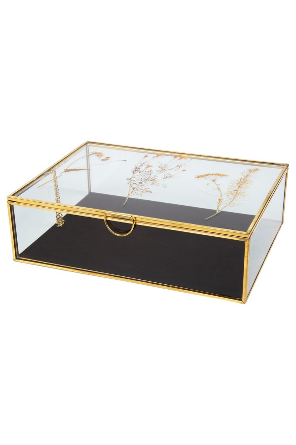 Стеклянная шкатулка Цветы, Д200 Ш150 В60