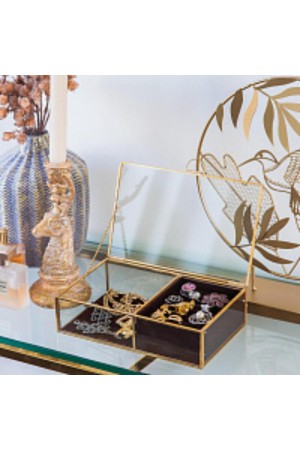 Стеклянная шкатулка для ювелирных украшений, Д200 Ш127 В50