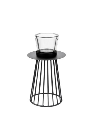 Металлический подсвечник, Д125 Ш125 В220, черный